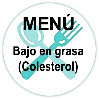 Menú Bajo en grasa (Colesterol)